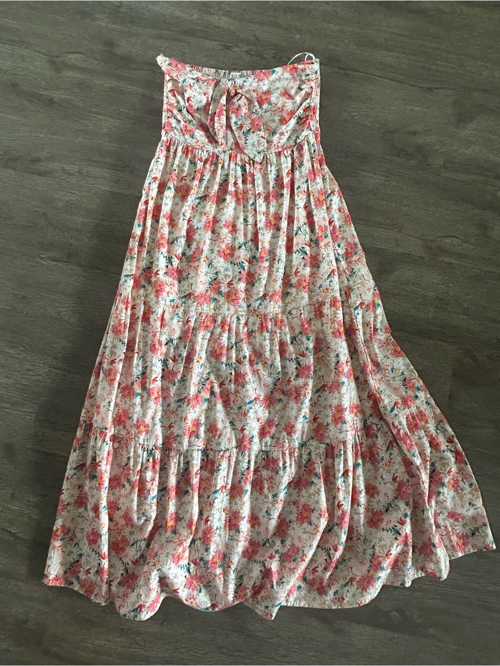 Floral Boho Maxi Skirt - Pink & Teal Print